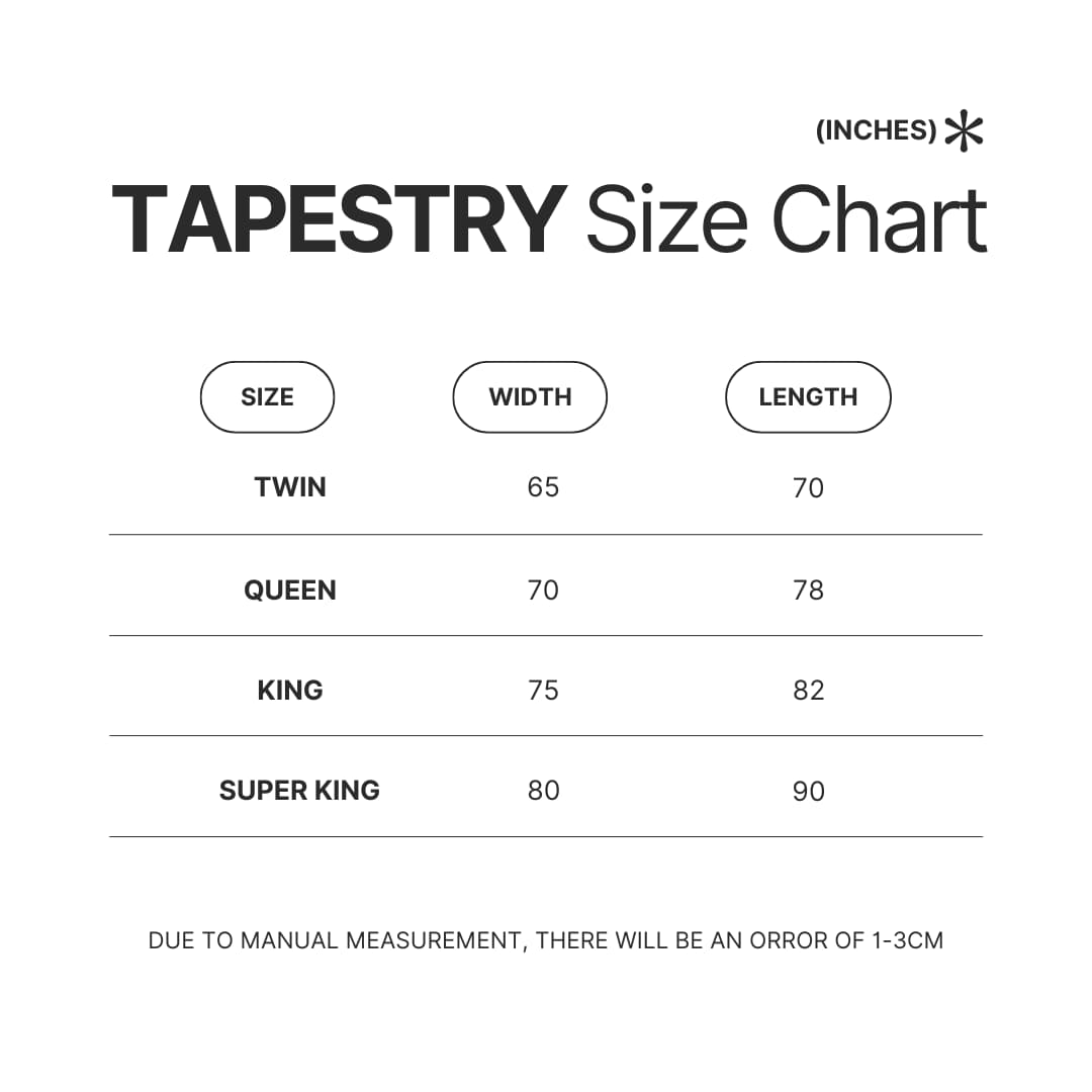 Tapestry Size Chart - Knocked Loose Shop