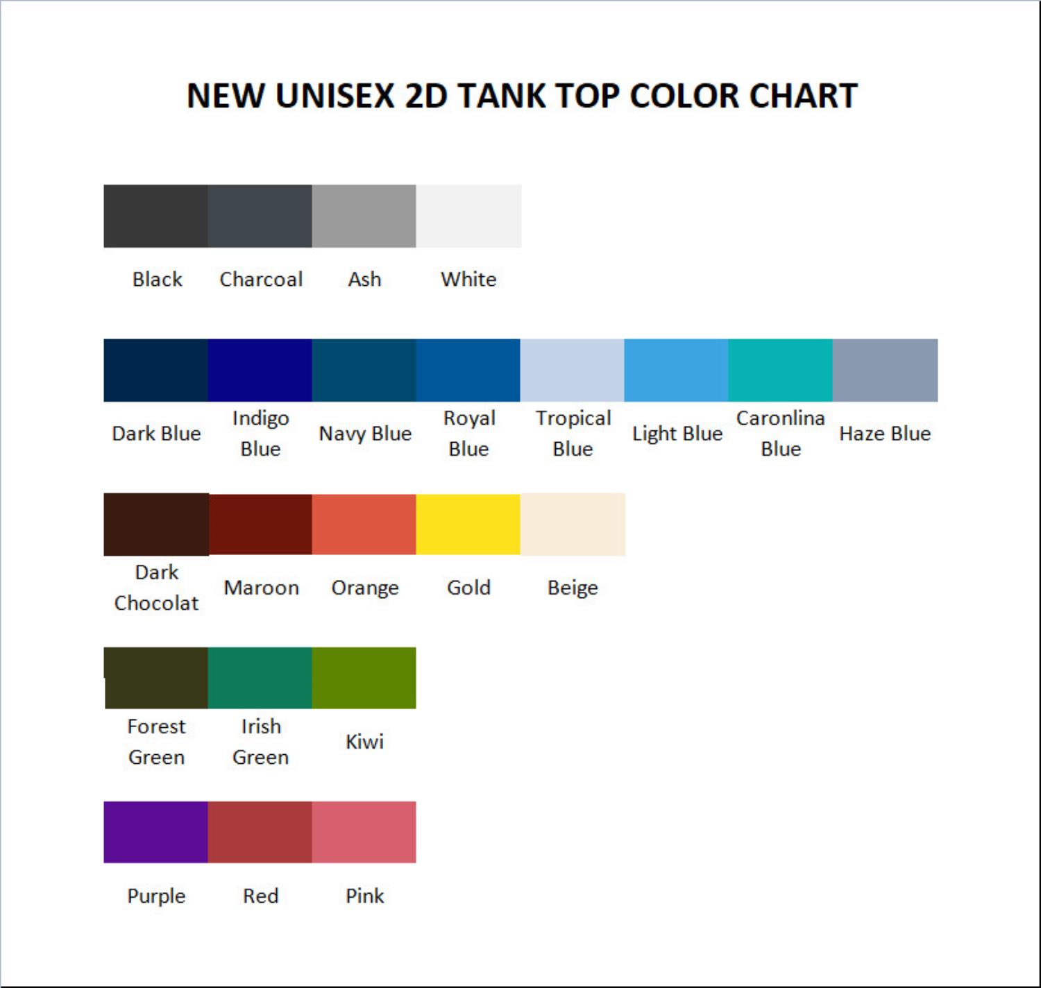 tank top color chart - Knocked Loose Shop