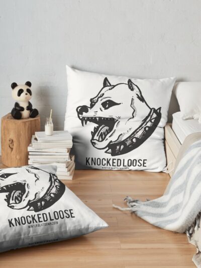 Knocked Loose Art Throw Pillow Official Knocked Loose Merch