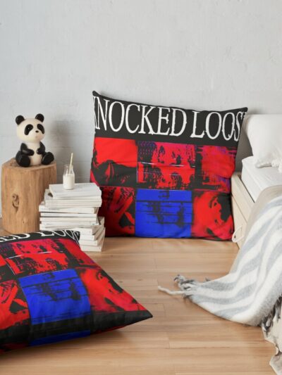 Knocked Loose Art Throw Pillow Official Knocked Loose Merch