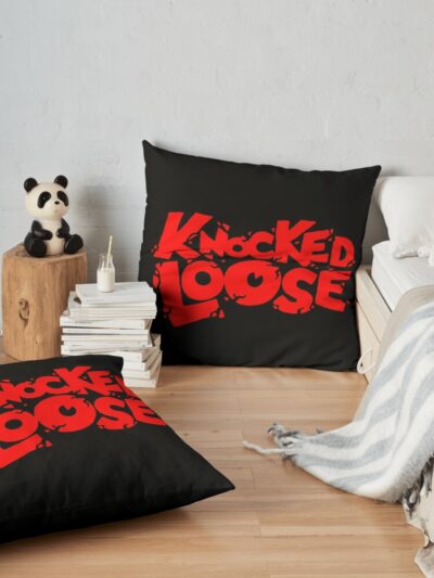 Knocked Loose Best Of Logo Band Throw Pillow Official Knocked Loose Merch