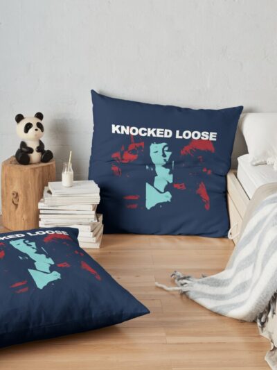 Knocked Loose Merch Knocked Loose Happiness Shirt Throw Pillow Official Knocked Loose Merch