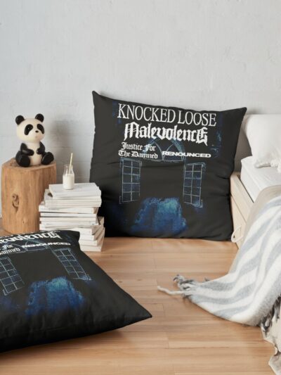 Knocked Loose Art Throw Pillow Official Knocked Loose Merch