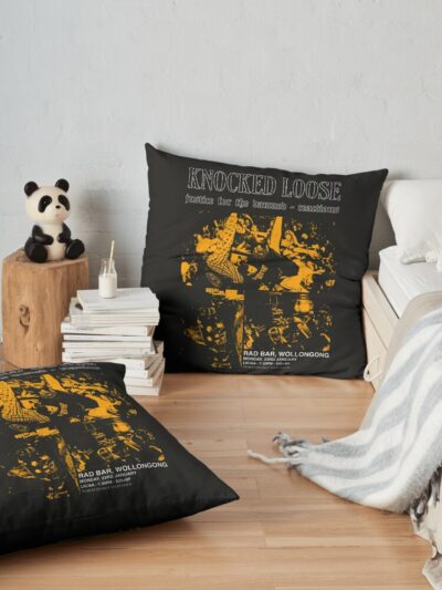 Knocked Loose Art Throw Pillow Official Knocked Loose Merch