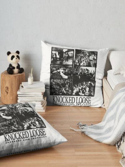 Knocked Loose Art Throw Pillow Official Knocked Loose Merch