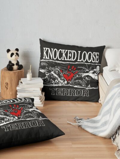 Knocked Loose Art Throw Pillow Official Knocked Loose Merch