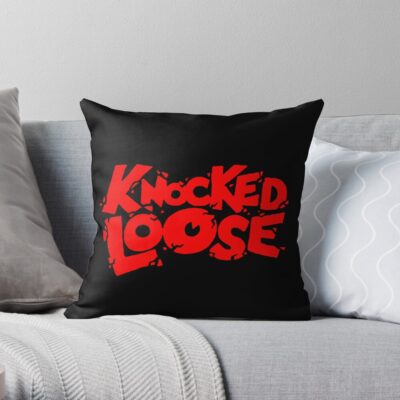 Knocked Loose Best Of Logo Band Throw Pillow Official Knocked Loose Merch