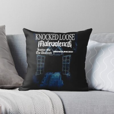 Knocked Loose Art Throw Pillow Official Knocked Loose Merch