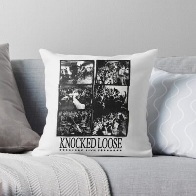 Knocked Loose Art Throw Pillow Official Knocked Loose Merch