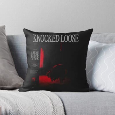 Knocked Loose Art Throw Pillow Official Knocked Loose Merch