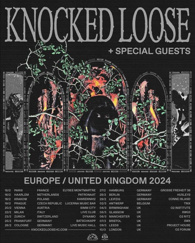 poster Knocked Loose Europe UK tour 2024 - Knocked Loose Shop